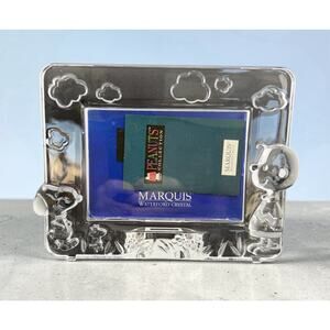 Waterford Marquis Crystal Peanuts Frame NIB Charlie, Snoopy Woodstock 5.75"x7.5"